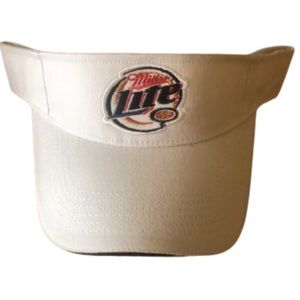 MILLER LITE WHITE/NAVY SUN VISOR • NWOT